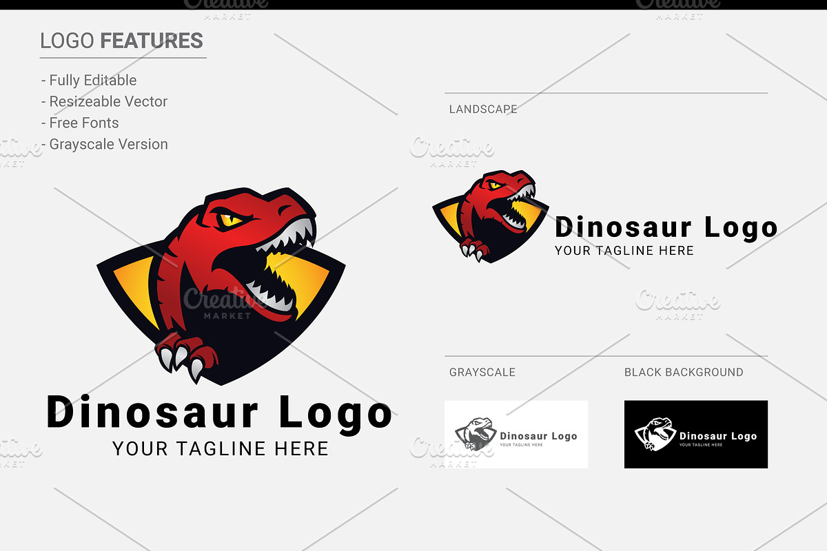 Dinosaur Logo in Logo Templates - product preview 8