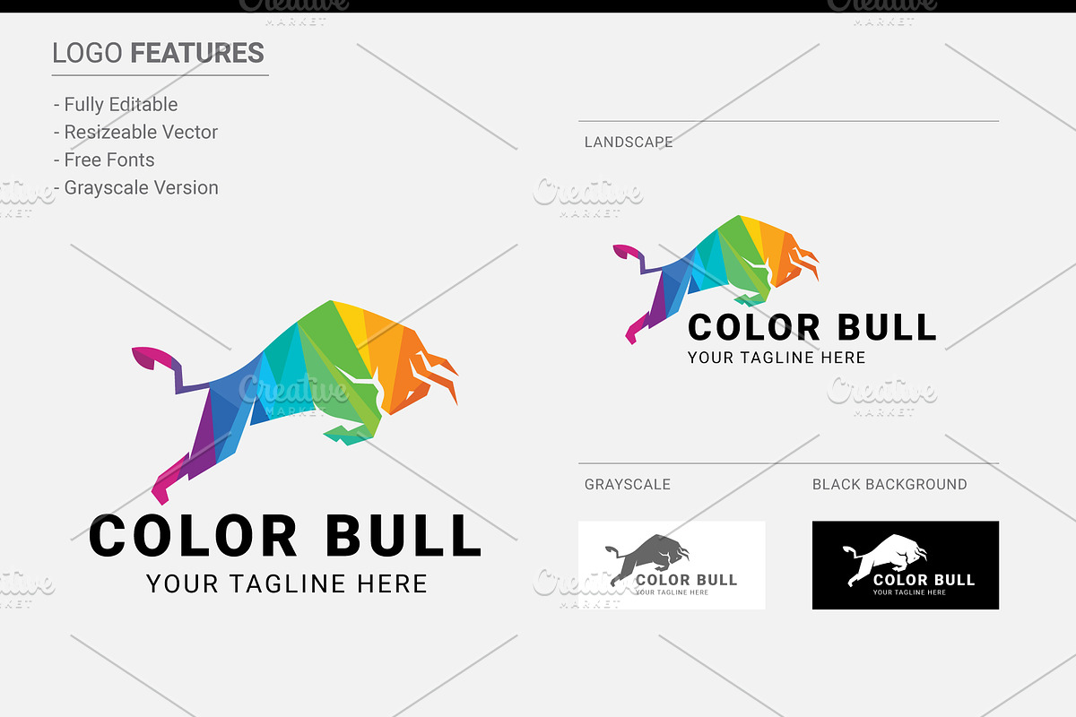 Color Bull in Logo Templates - product preview 8