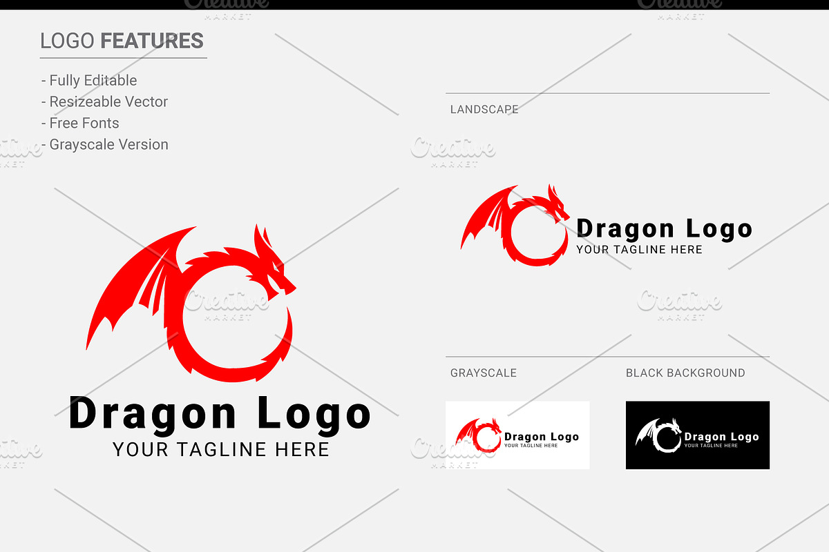 Dragon Logo in Logo Templates - product preview 8