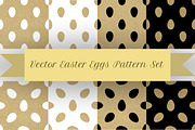 8 vector golden easter eggs patterns