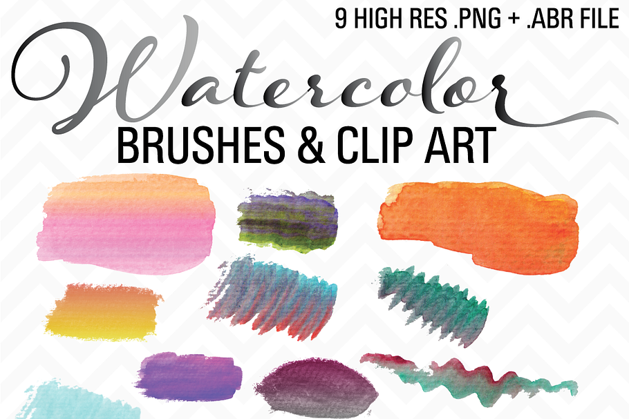 Watercolor Brushes & Clip Art .ABR
