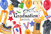 Watercolor Graduation Clipart