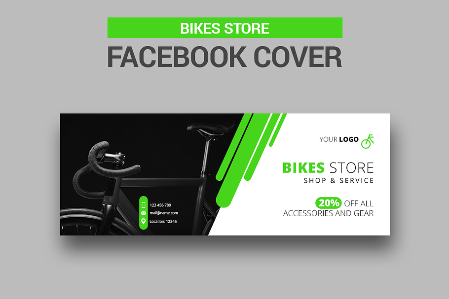 Bike Store Facebook Cover in Facebook Templates - product preview 8