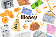 Watercolor Money Clipart