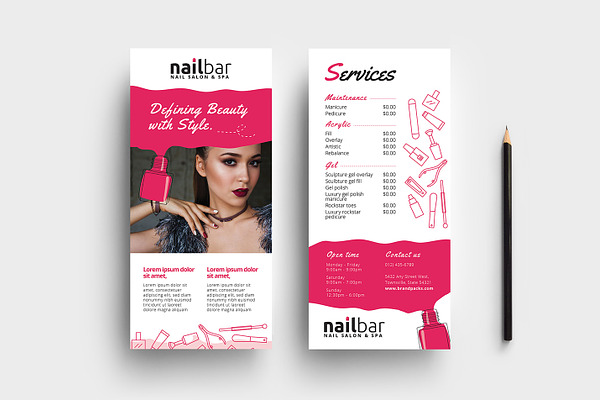 Nail Salon DL Card Template