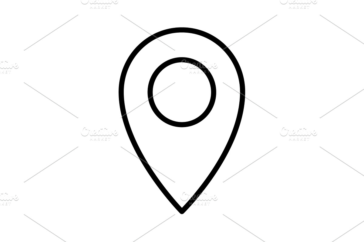 Map pointer flat line icon black  in Graphics - product preview 8