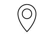 Map pointer flat line icon black 