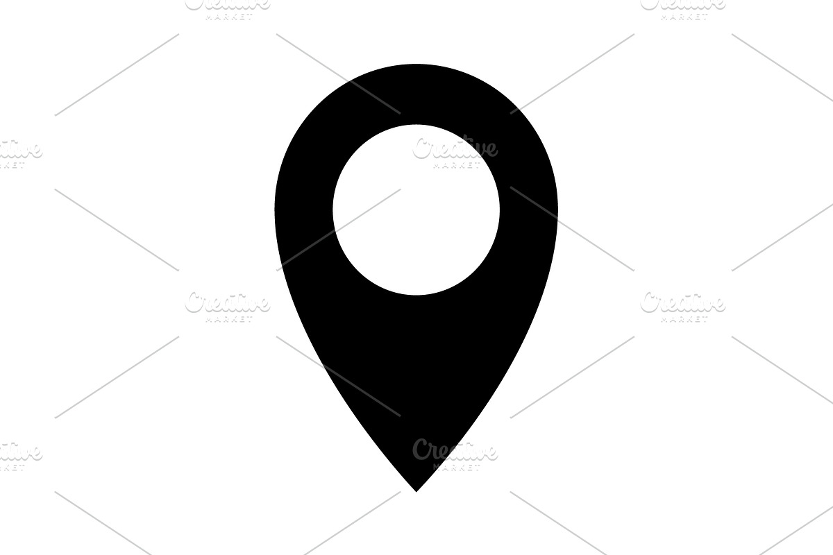 Map pointer flat icon black on white in Graphics - product preview 8
