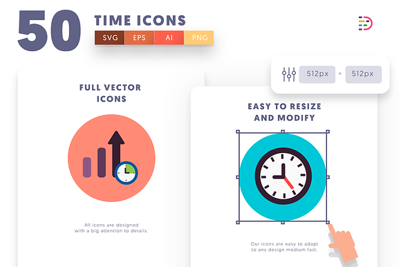 Time Flat Icons in Infographic Icons - product preview 6