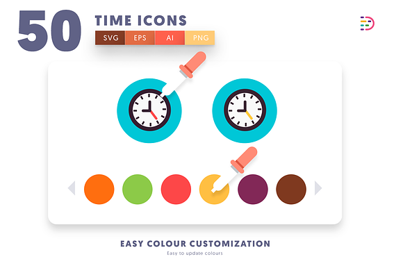 Time Flat Icons in Infographic Icons - product preview 7