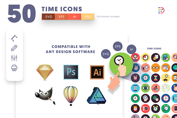Time Flat Icons in Infographic Icons - product preview 9