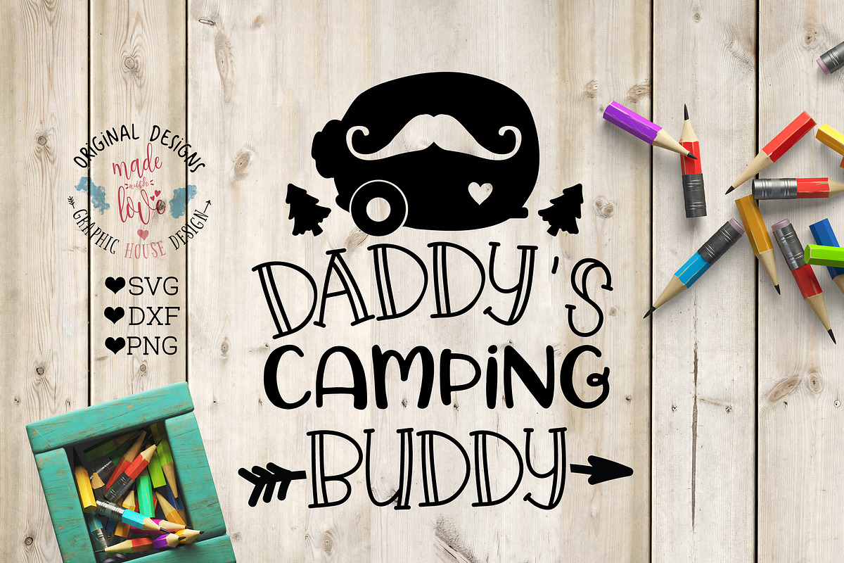 Daddy's camping Buddy Cut File in Illustrations - product preview 8