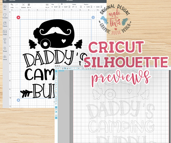 Daddy's camping Buddy Cut File in Illustrations - product preview 1