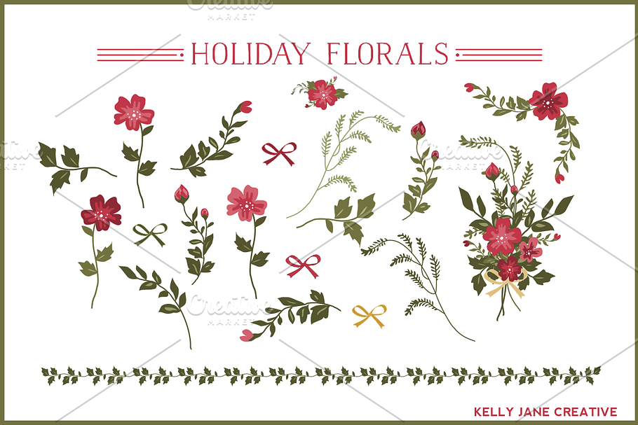 Christmas Florals, Bows, & Bouquet