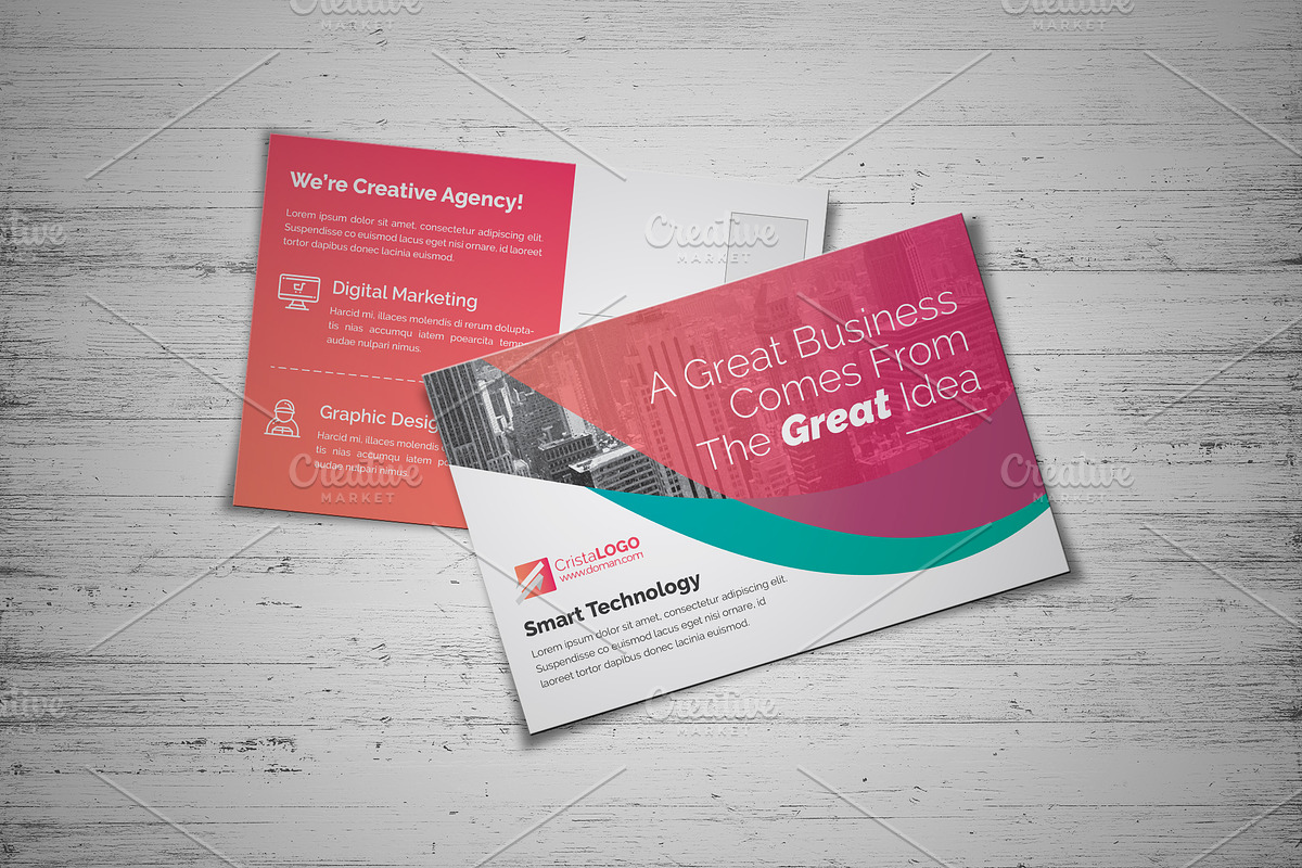 Post-Card Template in Postcard Templates - product preview 8