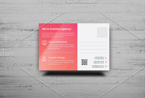 Post-Card Template in Postcard Templates - product preview 2