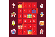 Strongbox with Presents Set Vector Illustration