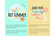 Hot Summer Sea Adventures Set of Banners with Text