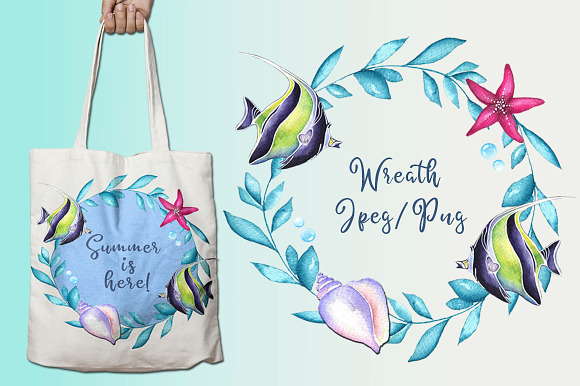 Watercolor nautical set in Illustrations - product preview 1
