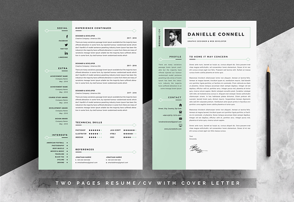 Word Resume Template & Cover Letter in Letter Templates - product preview 2