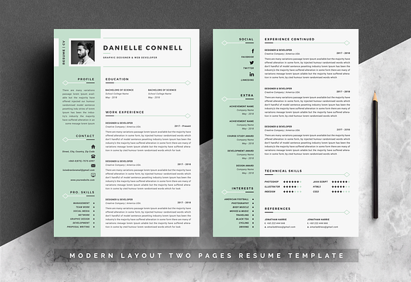 Word Resume Template & Cover Letter in Letter Templates - product preview 3