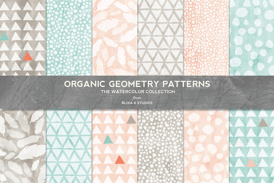 Organic Geometry Watercolor Patterns