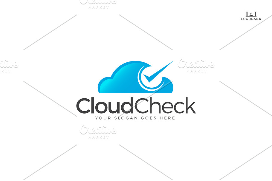 Cloud Check Logo in Logo Templates - product preview 8