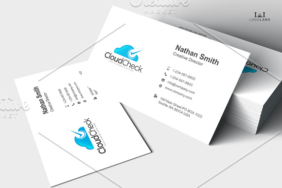 Cloud Check Logo in Logo Templates - product preview 2