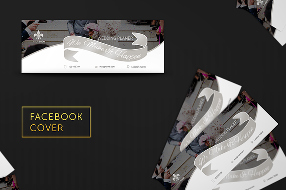 Wedding Facebook Covers in Facebook Templates - product preview 2