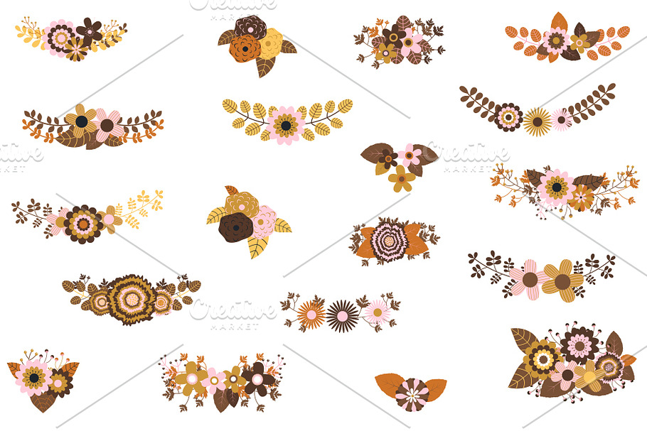 Boho wedding flower clipart set in Illustrations - product preview 8