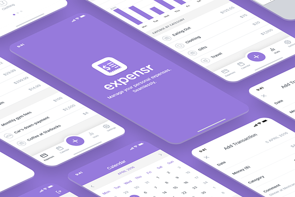 Expensr - Expense Tracker App UI Kit in UI Kits and Libraries - product preview 1