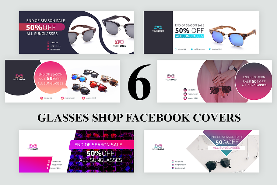 Glasses Shop Facebook Covers in Facebook Templates - product preview 8