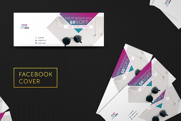 Glasses Shop Facebook Covers in Facebook Templates - product preview 1