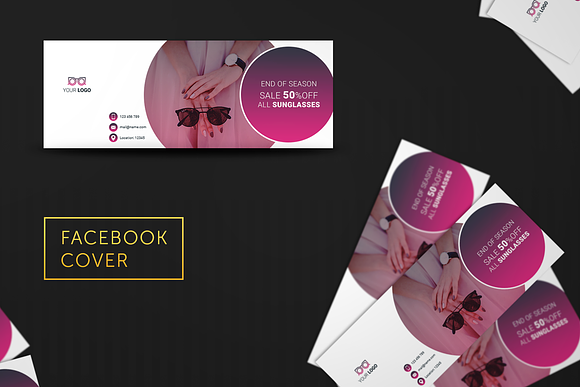 Glasses Shop Facebook Covers in Facebook Templates - product preview 3