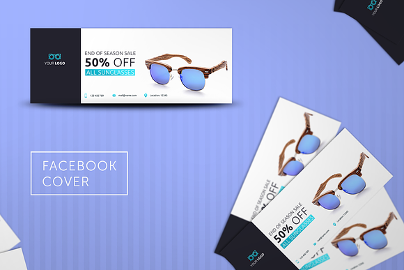 Glasses Shop Facebook Covers in Facebook Templates - product preview 5