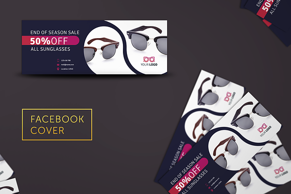 Glasses Shop Facebook Covers in Facebook Templates - product preview 6