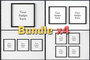 BUNDLEx4 square black frame mockup