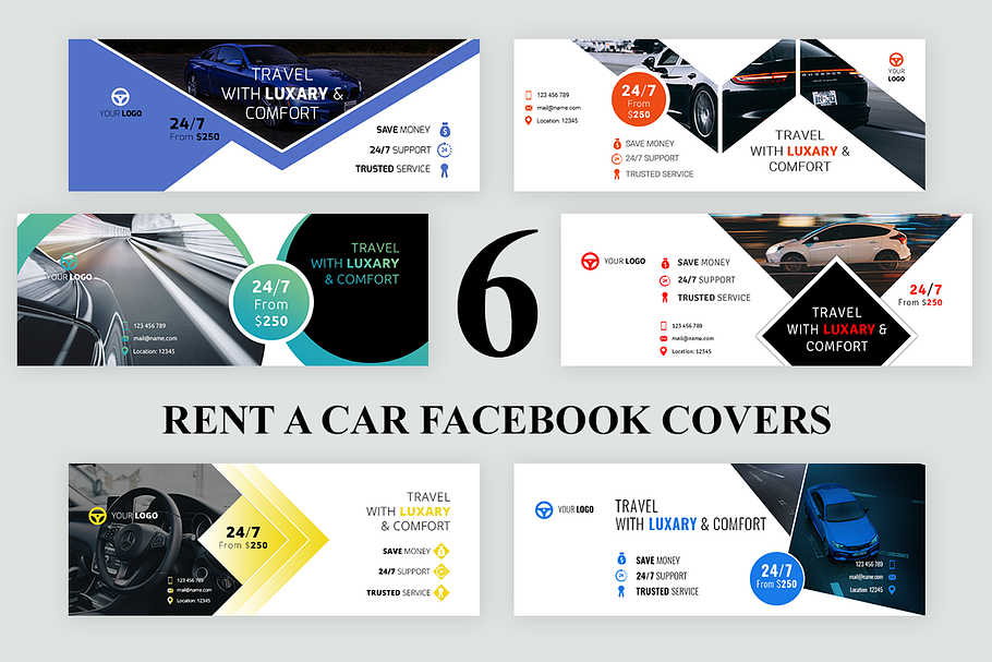 Rent a Car Facebook Covers in Facebook Templates - product preview 8