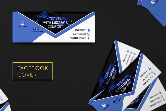Rent a Car Facebook Covers in Facebook Templates - product preview 1
