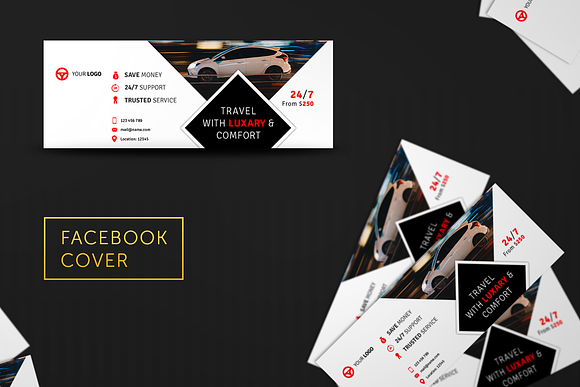 Rent a Car Facebook Covers in Facebook Templates - product preview 4