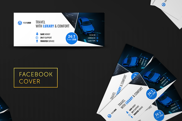Rent a Car Facebook Covers in Facebook Templates - product preview 6
