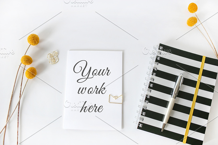 Wide notebook and note card. in Print Mockups - product preview 8