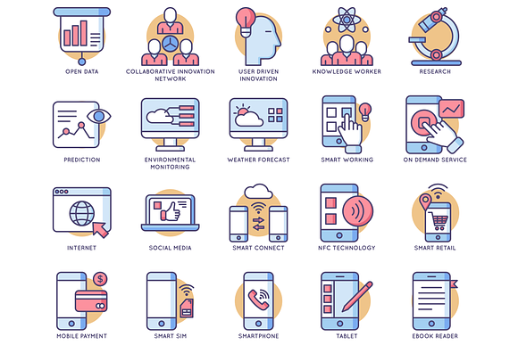 88 Smart Technology Rounded Icons in Graphics - product preview 3