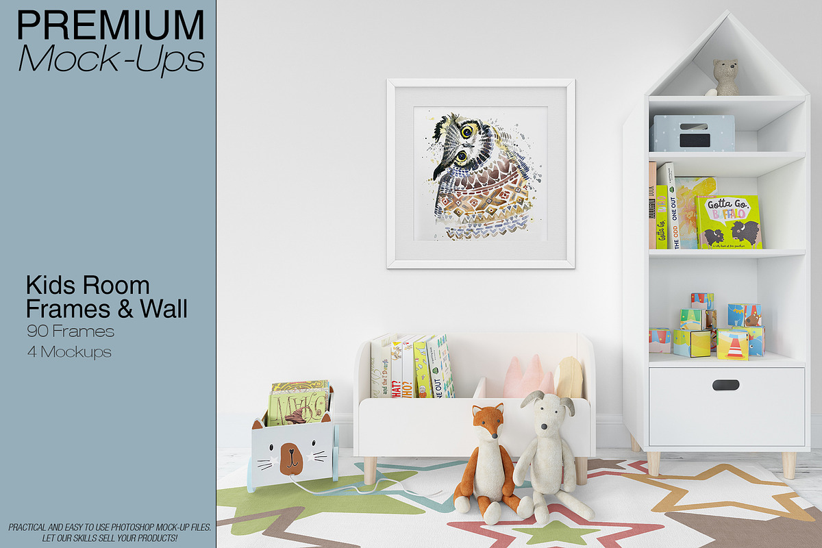 Kids Room - Frames Wall & Carpet in Product Mockups - product preview 8