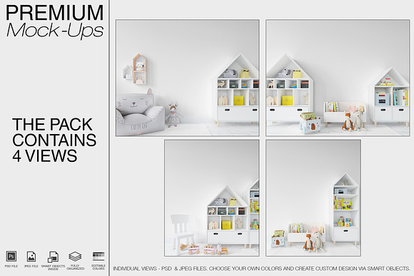 Kids Room - Frames Wall & Carpet in Product Mockups - product preview 1