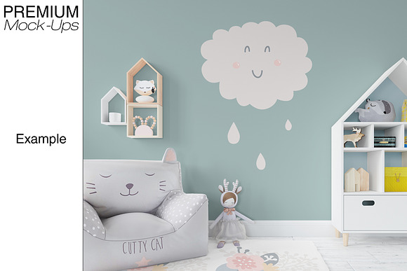 Kids Room - Frames Wall & Carpet in Product Mockups - product preview 4