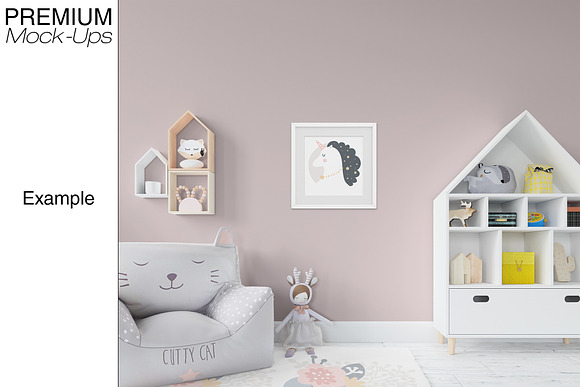 Kids Room - Frames Wall & Carpet in Product Mockups - product preview 5