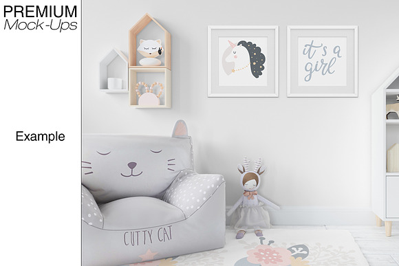 Kids Room - Frames Wall & Carpet in Product Mockups - product preview 6