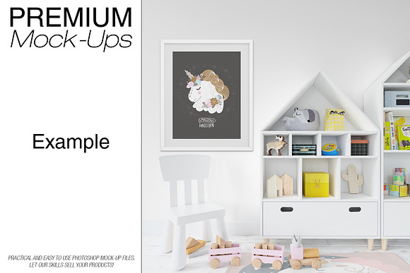 Kids Room - Frames Wall & Carpet in Product Mockups - product preview 7
