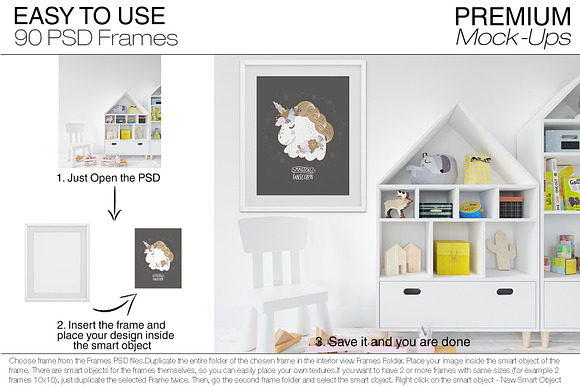 Kids Room - Frames Wall & Carpet in Product Mockups - product preview 14